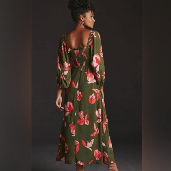 Hutch Olive and Coral Floral Maxi Dress - Picture 3 of 8